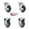 Service Caster 4 Inch Thermoplastic Rubber Swivel Top Plate Caster Set with 2 Brakes 2 Rigid SCC-20S414-TPRB-TLB-2-R-2 - alternate 5